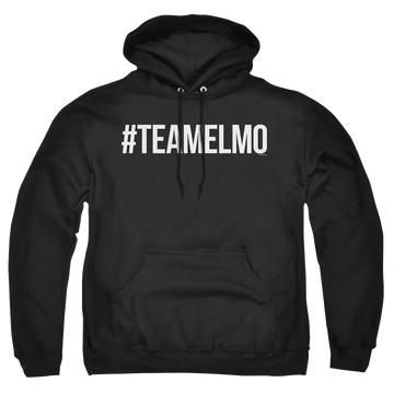 Black pullover hoodie with Sesame Street Team Elmo graphic