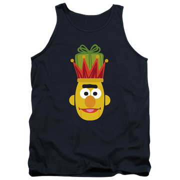 Navy men's tank with Sesame Street Christmas Nutcracker Bert graphic