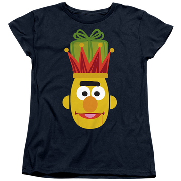 Navy women's t-shirt with Sesame Street Christmas Nutcracker Bert graphic