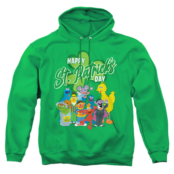 Sesame Street St. Patrick'S Day Big Bird Elmo Cookie Monster - Pullover Hoodie Pullover Hoodie Sesame Street   