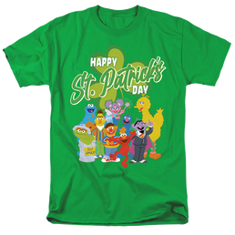 Sesame Street St. Patrick'S Day Big Bird Elmo Cookie Monster - Men's Regular Fit T-Shirt Men's Regular Fit T-Shirt Sesame Street   