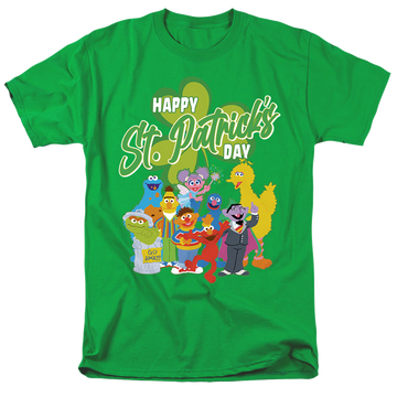 Sesame Street St. Patrick'S Day Big Bird Elmo Cookie Monster - Men's Regular Fit T-Shirt Men's Regular Fit T-Shirt Sesame Street   