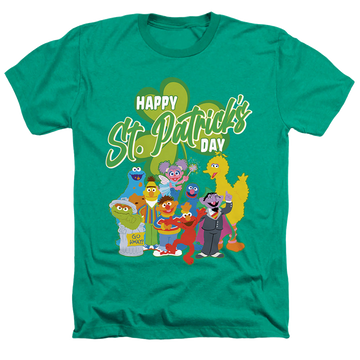 Sesame Street St. Patrick'S Day Big Bird Elmo Cookie Monster - Men's Heather T-Shirt Men's Heather T-Shirt Sesame Street   