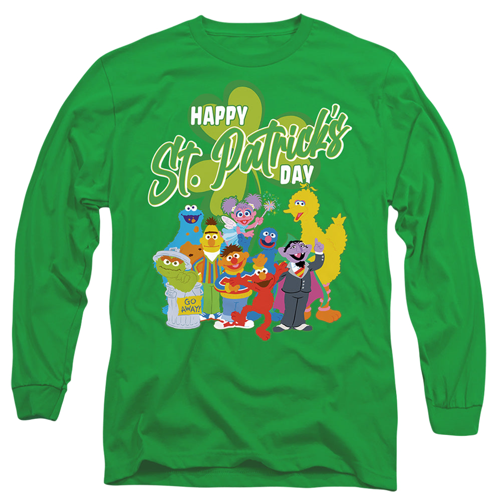 Sesame Street St. Patrick'S Day Big Bird Elmo Cookie Monster - Men's Long Sleeve T-Shirt Men's Long Sleeve T-Shirt Sesame Street   