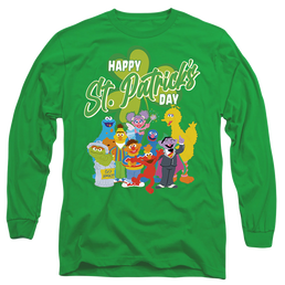Sesame Street St. Patrick'S Day Big Bird Elmo Cookie Monster - Men's Long Sleeve T-Shirt Men's Long Sleeve T-Shirt Sesame Street   