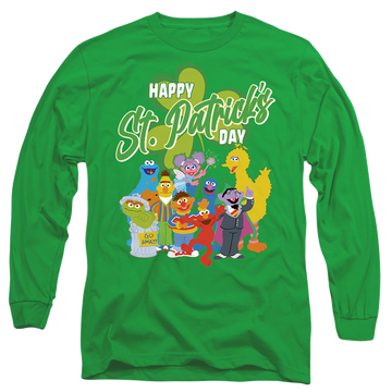 Sesame Street St. Patrick'S Day Big Bird Elmo Cookie Monster - Men's Long Sleeve T-Shirt Men's Long Sleeve T-Shirt Sesame Street   