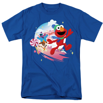 Sesame Street Christmas Holiday Cheer With Elmo, Tango, Cookie Monster - Men's Regular Fit T-Shirt Men's Regular Fit T-Shirt Sesame Street   