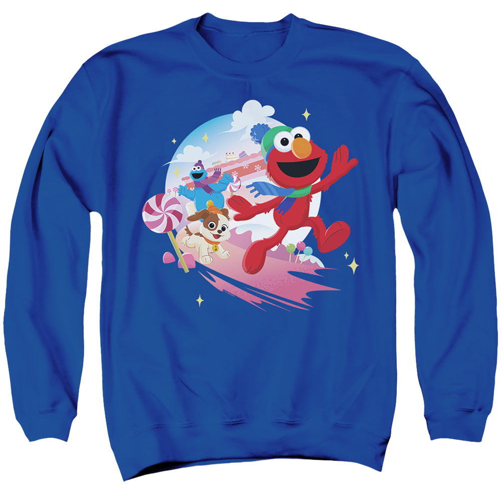 Sesame Street Christmas Holiday Cheer With Elmo, Tango, Cookie Monster - Men's Crewneck Sweatshirt Men's Crewneck Sweatshirt Sesame Street   