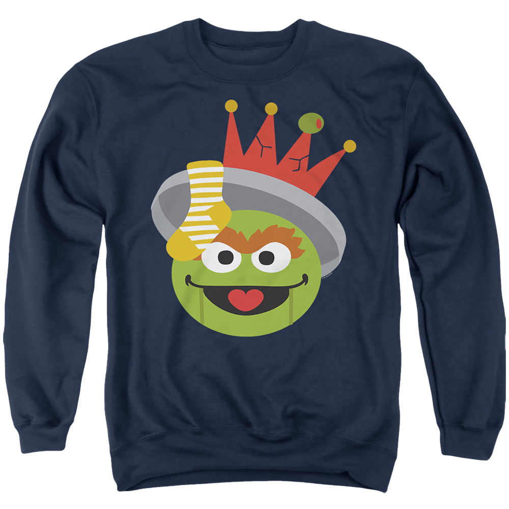 Sesame Street Christmas Nutcracker Oscar The Grouch - Men's Crewneck Sweatshirt Men's Crewneck Sweatshirt Sesame Street   