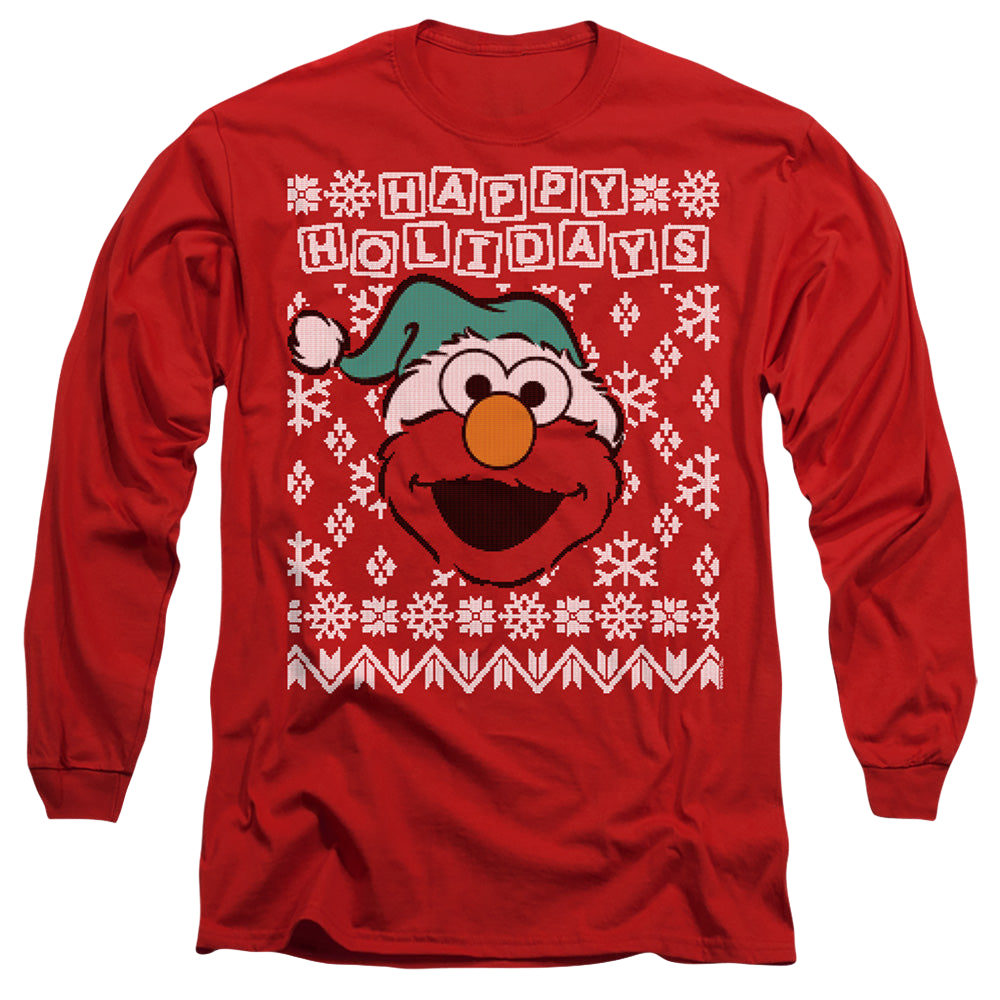 Sesame Street Elmo Ugly Christmas - Men's Long Sleeve T-Shirt Men's Long Sleeve T-Shirt Sesame Street   