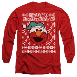 Sesame Street Elmo Ugly Christmas - Men's Long Sleeve T-Shirt Men's Long Sleeve T-Shirt Sesame Street   