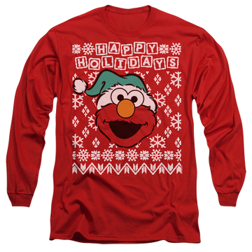 Sesame Street Elmo Ugly Christmas - Men's Long Sleeve T-Shirt Men's Long Sleeve T-Shirt Sesame Street   
