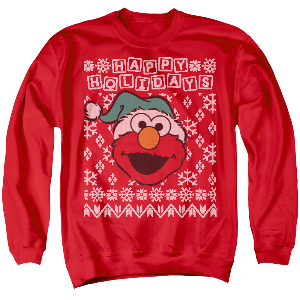 Sesame Street Elmo Ugly Christmas - Men's Crewneck Sweatshirt Men's Crewneck Sweatshirt Sesame Street   