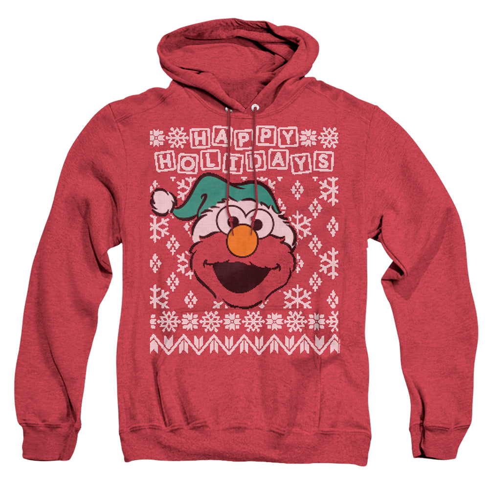 Sesame Street Elmo Ugly Christmas - Heather Pullover Hoodie Heather Pullover Hoodie Sesame Street   