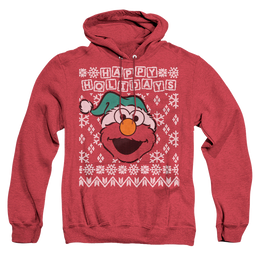 Sesame Street Elmo Ugly Christmas - Heather Pullover Hoodie Heather Pullover Hoodie Sesame Street   