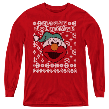 Sesame Street Elmo Ugly Christmas - Youth Long Sleeve T-Shirt Youth Long Sleeve T-Shirt Sesame Street   