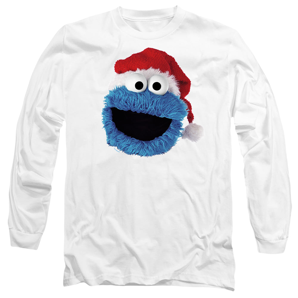 Sesame Street Cookie Monster Christmas Hat - Men's Long Sleeve T-Shirt Men's Long Sleeve T-Shirt Sesame Street   