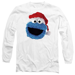 Sesame Street Cookie Monster Christmas Hat - Men's Long Sleeve T-Shirt Men's Long Sleeve T-Shirt Sesame Street   