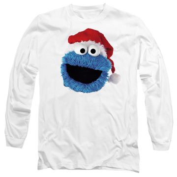 Sesame Street Cookie Monster Christmas Hat - Men's Long Sleeve T-Shirt Men's Long Sleeve T-Shirt Sesame Street   