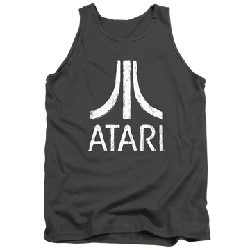 Charcoal men's tank with Atari Rough Logo graphic