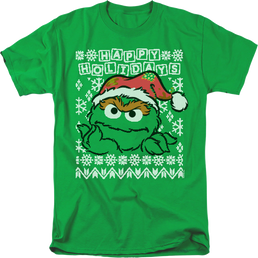 Sesame Street Oscar The Grouch Ugly Christmas - Men's Regular Fit T-Shirt Men's Regular Fit T-Shirt Sesame Street   
