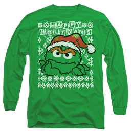 Sesame Street Oscar The Grouch Ugly Christmas - Men's Long Sleeve T-Shirt Men's Long Sleeve T-Shirt Sesame Street   