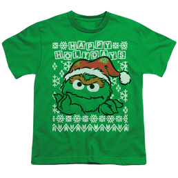 Sesame Street Oscar The Grouch Ugly Christmas - Youth T-Shirt Youth T-Shirt (Ages 8-12) Sesame Street   