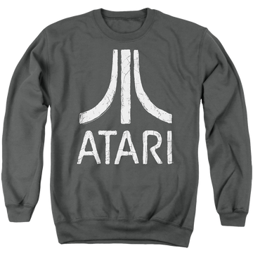 Charcoal men's crewneck sweatshirt with Atari Rough Logo graphic