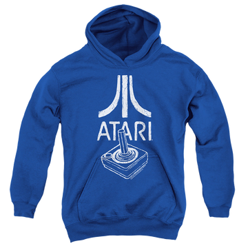 Royal youth hoodie for ages 8 to 12 with Atari Joystick Logo graphic