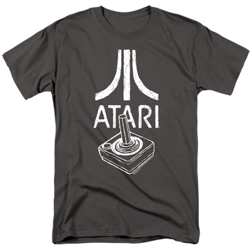 Charcoal men's regular fit t-shirt with Atari Joystick Logo graphic