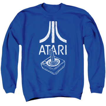 Royal men's crewneck sweatshirt with Atari Joystick Logo graphic