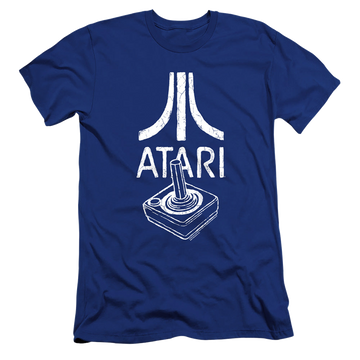Royal men's premium slim fit t-shirt with Atari Joystick Logo graphic
