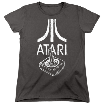 Charcoal women's t-shirt with Atari Joystick Logo graphic