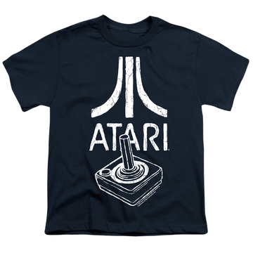 Navy youth t-shirt for ages 8 to 12 with Atari Joystick Logo graphic