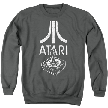 Charcoal men's crewneck sweatshirt with Atari Joystick Logo graphic