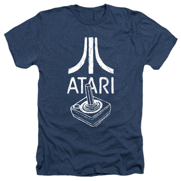 Navy men's heather t-shirt with Atari Joystick Logo graphic