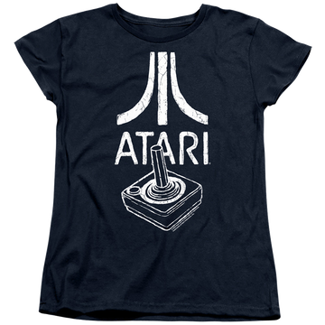 Navy women's t-shirt with Atari Joystick Logo graphic