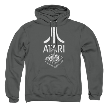 Charcoal pullover hoodie with Atari Joystick Logo graphic