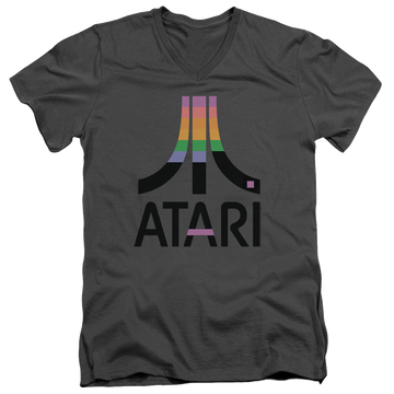 Charcoal men's v-neck t-shirt with Atari Breakout Inset graphic