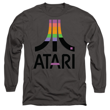 Charcoal men's long sleeve t-shirt with Atari Breakout Inset graphic