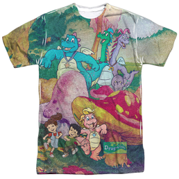 Dragon Tales Mushroom Meadow - Men's All-Over Print T-Shirt Men's All-Over Print T-Shirt Dragon Tales   