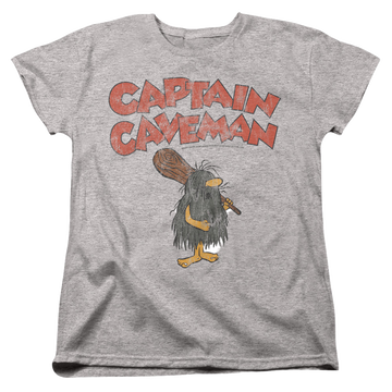 Athletic heather women's t-shirt with Wacky Races Captain Caveman 1 graphic