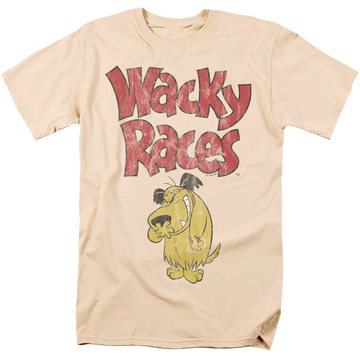 Cream men's regular fit t-shirt with Wacky Races Muttley 1 graphic