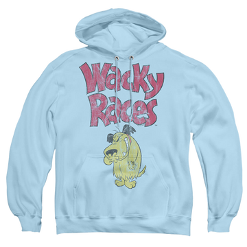Light blue pullover hoodie with Wacky Races Muttley 2 graphic