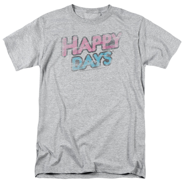 Athletic heather men's regular fit t-shirt with Happy Days Distressed graphic