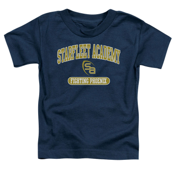 Navy kid's t-shirt for ages 4 to 7 with Star Trek The Original Series Fight graphic