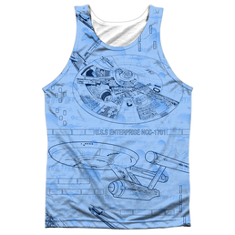 Star Trek The Original Series Blue Print - Men's All Over Print Tank Top Men's All Over Print Tank Star Trek   