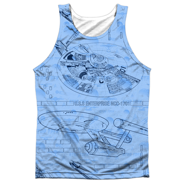 Star Trek The Original Series Blue Print men's all-over print tank