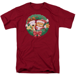 Garfield Christmas Wreath - Men's Regular Fit T-Shirt Men's Regular Fit T-Shirt Garfield   