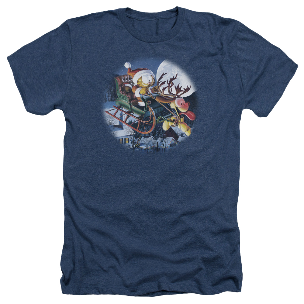 Garfield Moonlight Ride - Men's Heather T-Shirt Men's Heather T-Shirt Garfield   